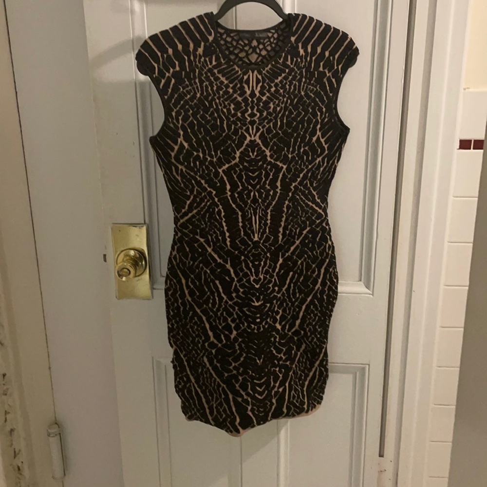 RVN black and brown printed dress